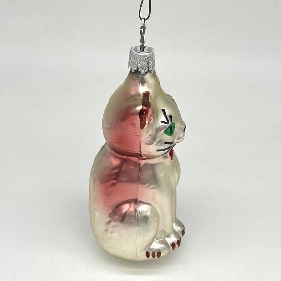 VTG Old World Christmas OWC Inge-Glas Germany Siamese Cat Blown Glass Ornament - Picture 4 of 11